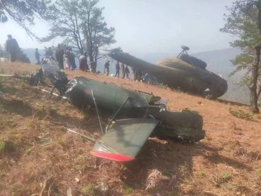 钦邦一直升机坠毁   机上人员无生命危险