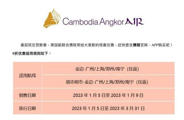 中柬机票逐渐恢复疫前水平，柬埔寨民航局透露将增开更多直飞航班