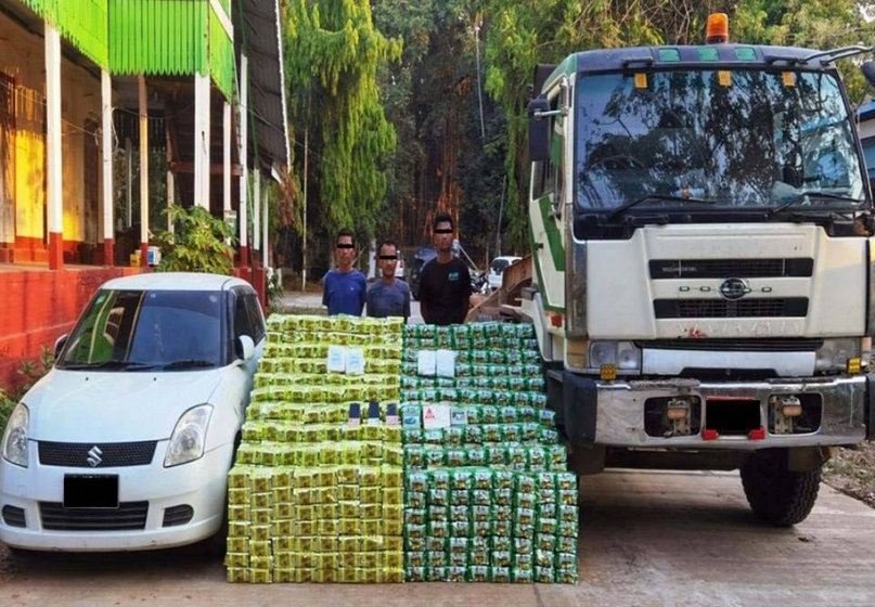 卡车运毒被查 妙瓦底边境抓获价值300亿缅元冰毒