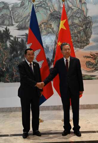 赵乐际会见洪森亲王，中柬两国将继续严打电诈