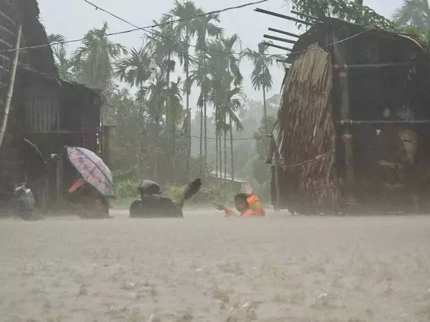 缅甸孟邦首府持续暴雨已致3人死亡