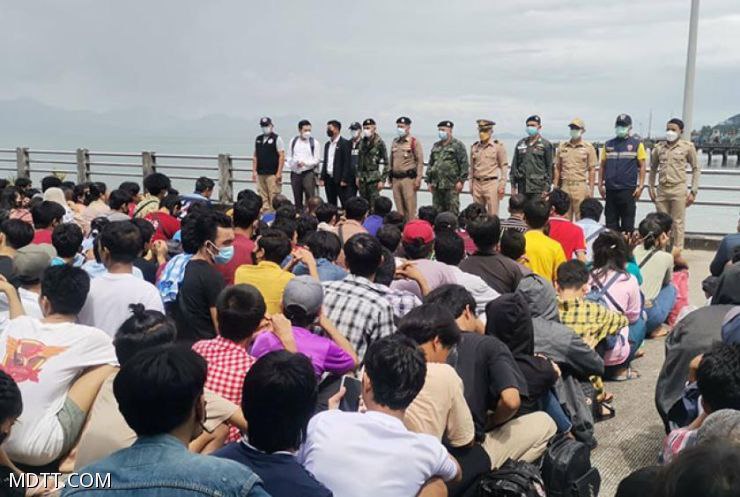 210名被驱逐出境的缅甸移民工人从泰国返回缅甸高当
