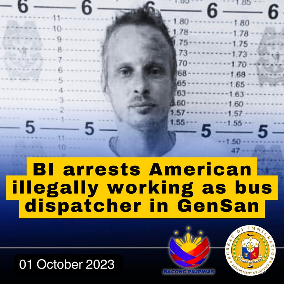 美国男子在菲逾期逗留五年 非法担任巴士调度员被捕